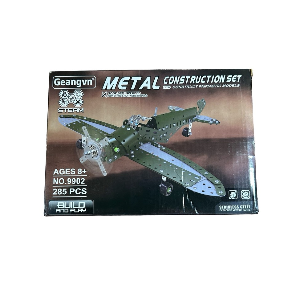 Geangvn Metal Construction Set 9902 Propeller Airplane STEAM Model Kit 285 Pcs